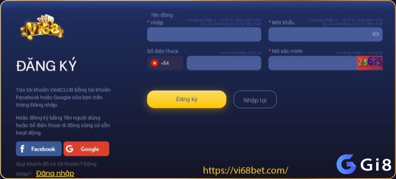Đăng ký Vi68 như thế nào?