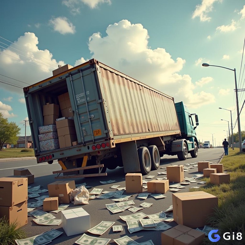 Xe tải chở hàng bị lật và hàng hóa rơi vãi – Cảnh báo về sự lãng phí tài chính và rủi ro trong đầu tư