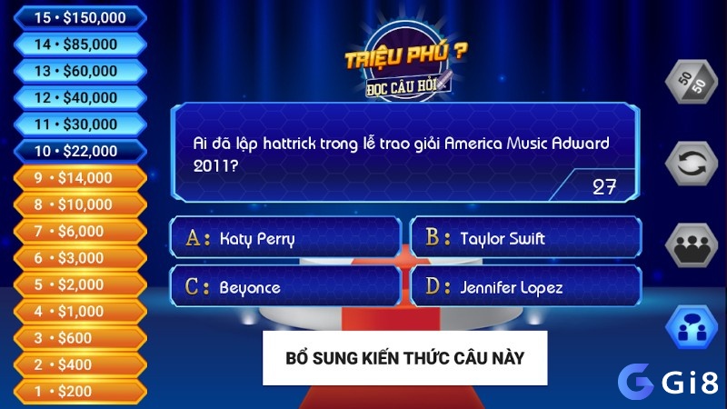 Triệu Phú Online với kho câu hỏi đa dạng