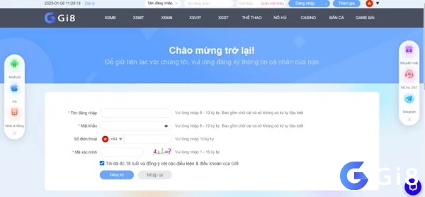 Đầu tiên anh em phải đăng nhập vào tài khoản cổng game Gi8