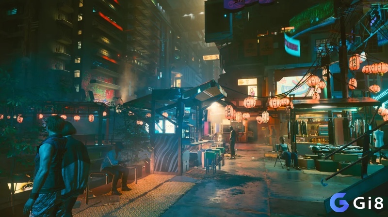 Cyberpunk 2077 đưa người chơi đến thành phố đêm hào nhoáng nhưng đầy cám dỗ.