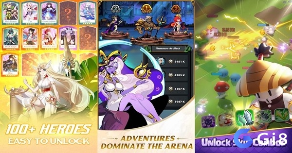 Trải nghiệm idle RPG với chiến thuật đội hình, nâng cấp nhân vật và tự động chiến đấu.